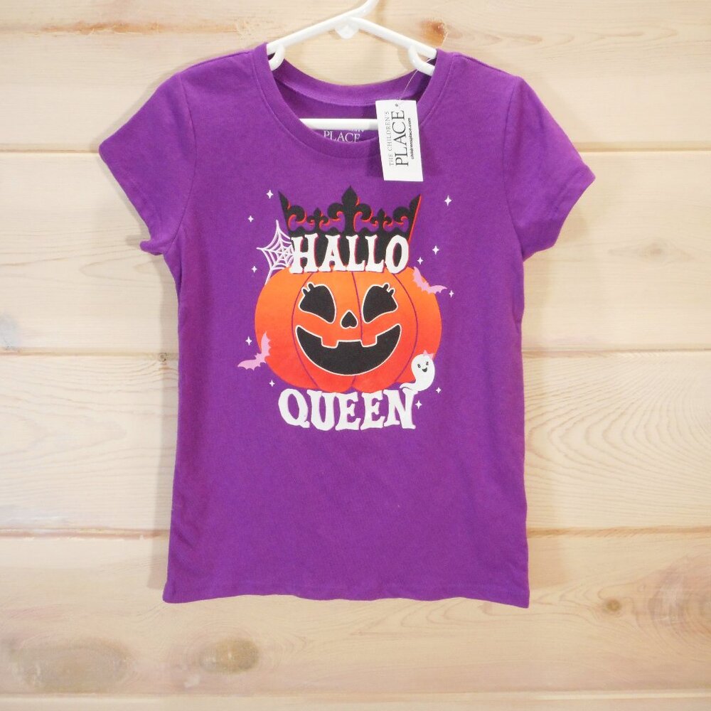 Childrens Place Toddler 5T Purple Hallo Queen T-Shirt Halloween Pumpkin Tee